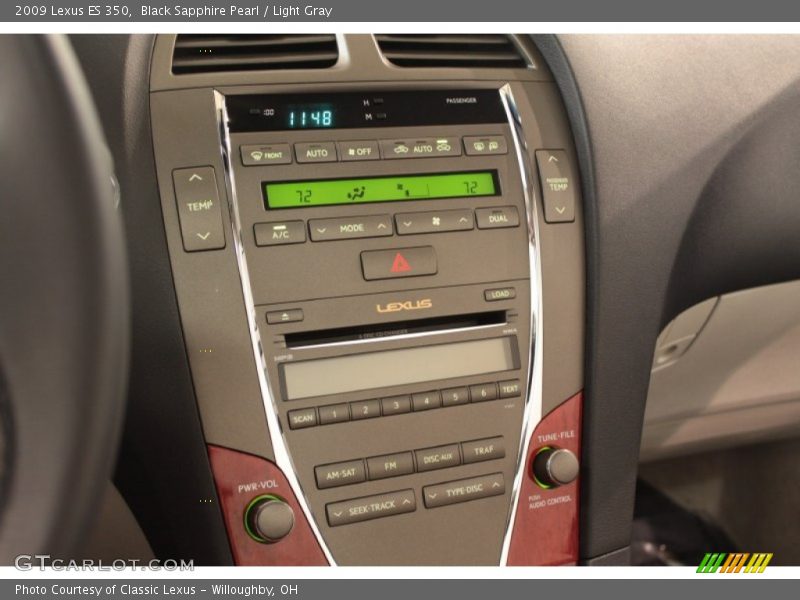 Black Sapphire Pearl / Light Gray 2009 Lexus ES 350