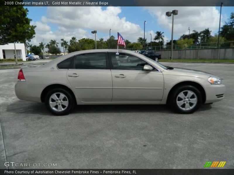 Gold Mist Metallic / Neutral Beige 2008 Chevrolet Impala LT