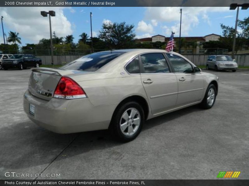 Gold Mist Metallic / Neutral Beige 2008 Chevrolet Impala LT