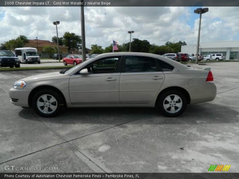 Gold Mist Metallic / Neutral Beige 2008 Chevrolet Impala LT