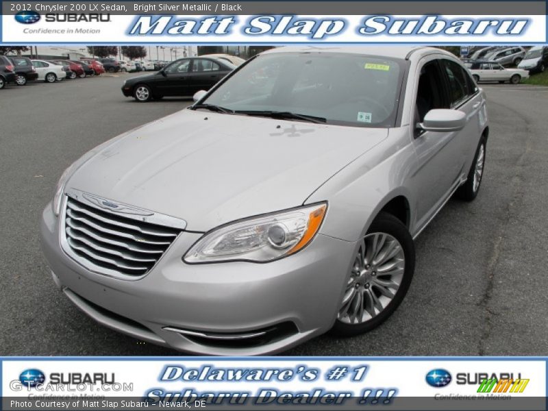 Bright Silver Metallic / Black 2012 Chrysler 200 LX Sedan