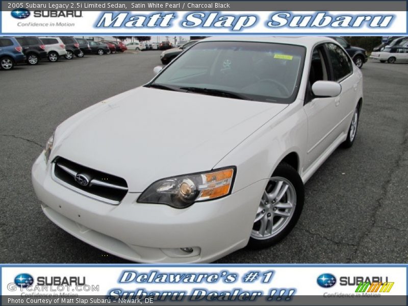 Satin White Pearl / Charcoal Black 2005 Subaru Legacy 2.5i Limited Sedan