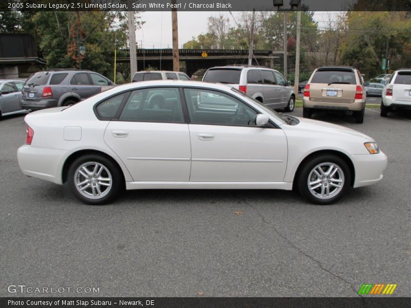 Satin White Pearl / Charcoal Black 2005 Subaru Legacy 2.5i Limited Sedan