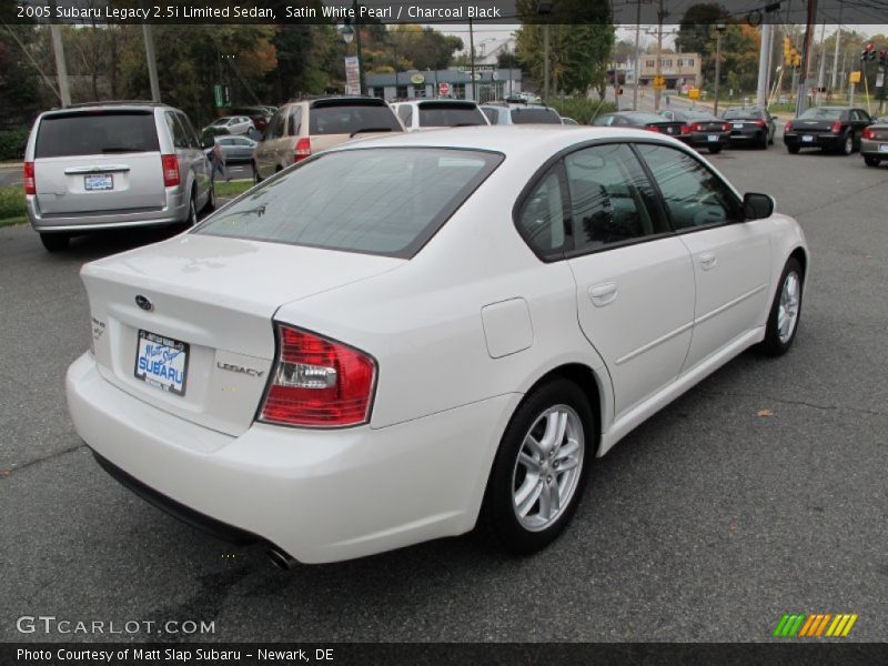 Satin White Pearl / Charcoal Black 2005 Subaru Legacy 2.5i Limited Sedan
