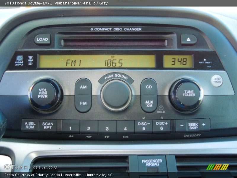 Alabaster Silver Metallic / Gray 2010 Honda Odyssey EX-L