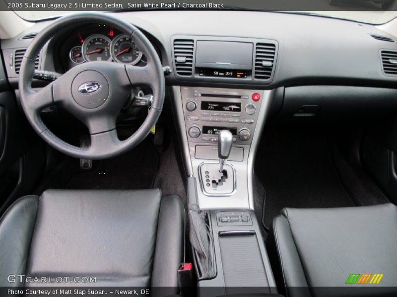 Satin White Pearl / Charcoal Black 2005 Subaru Legacy 2.5i Limited Sedan