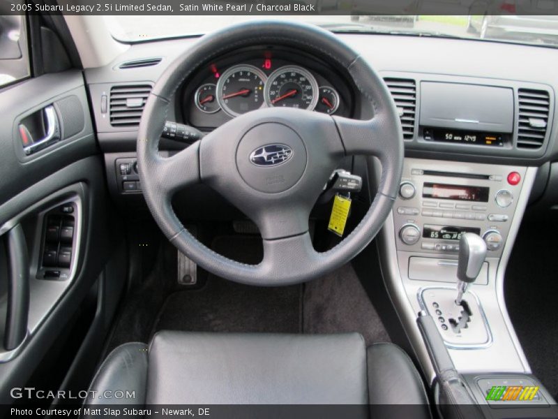 Satin White Pearl / Charcoal Black 2005 Subaru Legacy 2.5i Limited Sedan