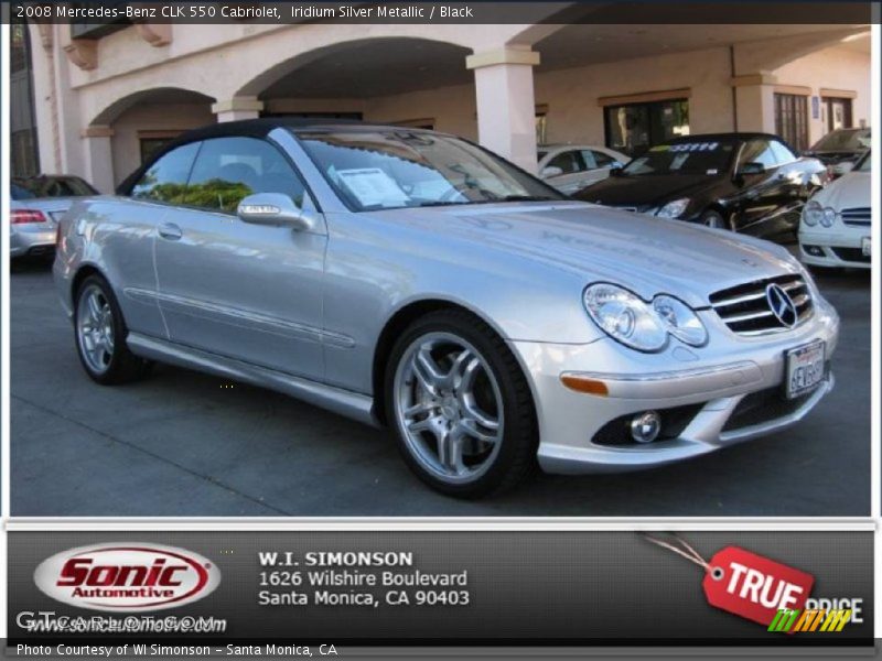 Iridium Silver Metallic / Black 2008 Mercedes-Benz CLK 550 Cabriolet