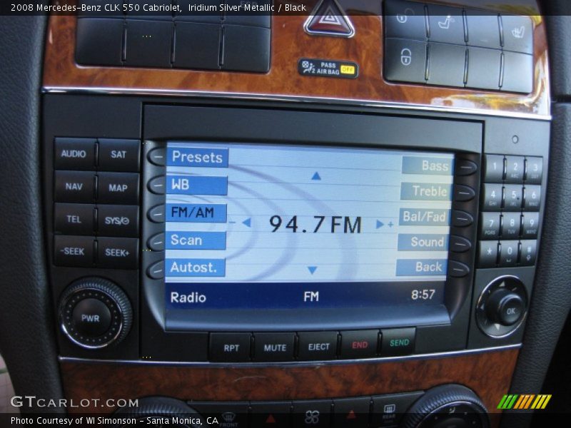 Iridium Silver Metallic / Black 2008 Mercedes-Benz CLK 550 Cabriolet