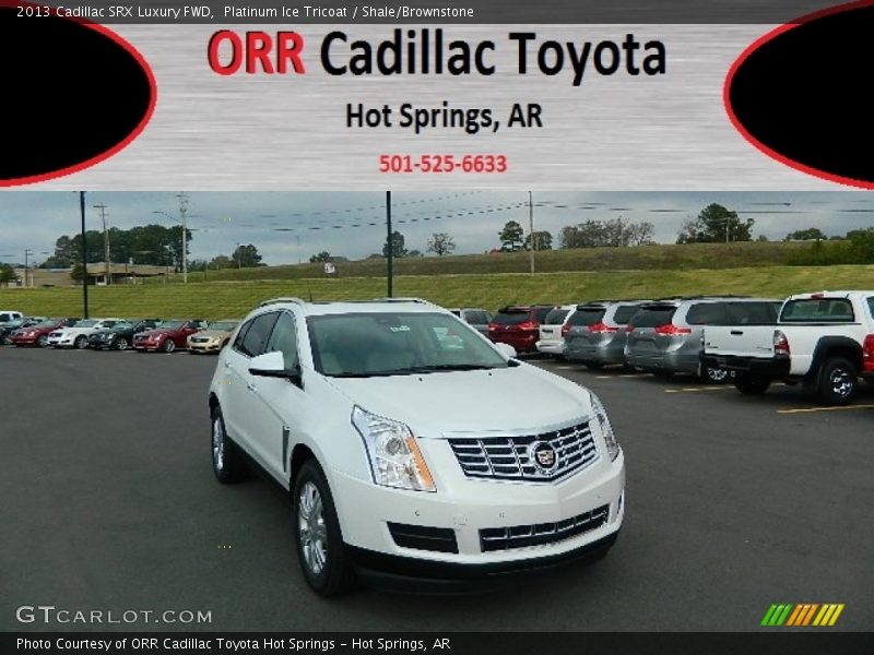 Platinum Ice Tricoat / Shale/Brownstone 2013 Cadillac SRX Luxury FWD