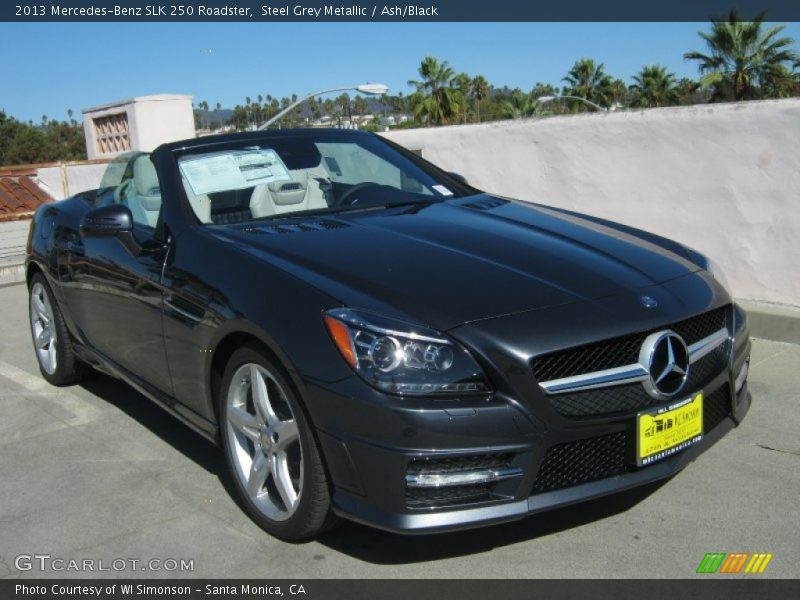 Steel Grey Metallic / Ash/Black 2013 Mercedes-Benz SLK 250 Roadster