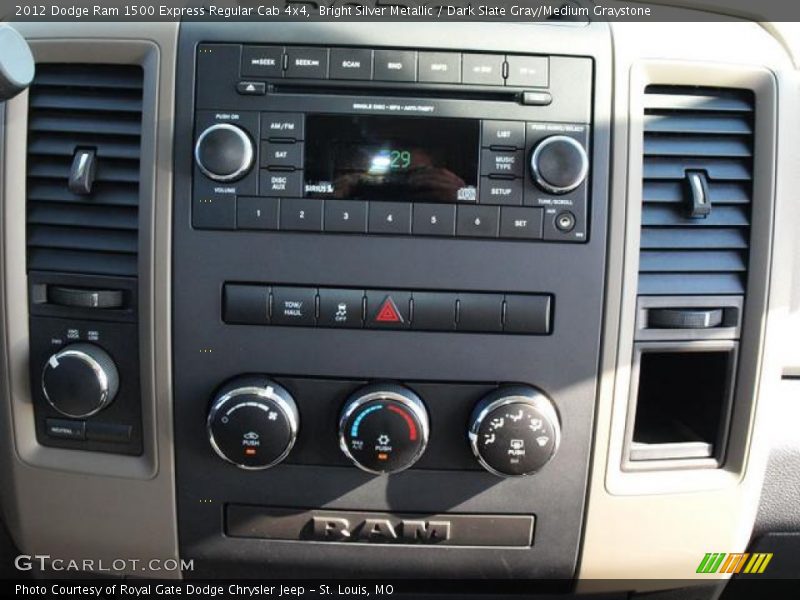 Bright Silver Metallic / Dark Slate Gray/Medium Graystone 2012 Dodge Ram 1500 Express Regular Cab 4x4