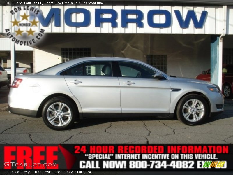Ingot Silver Metallic / Charcoal Black 2013 Ford Taurus SEL