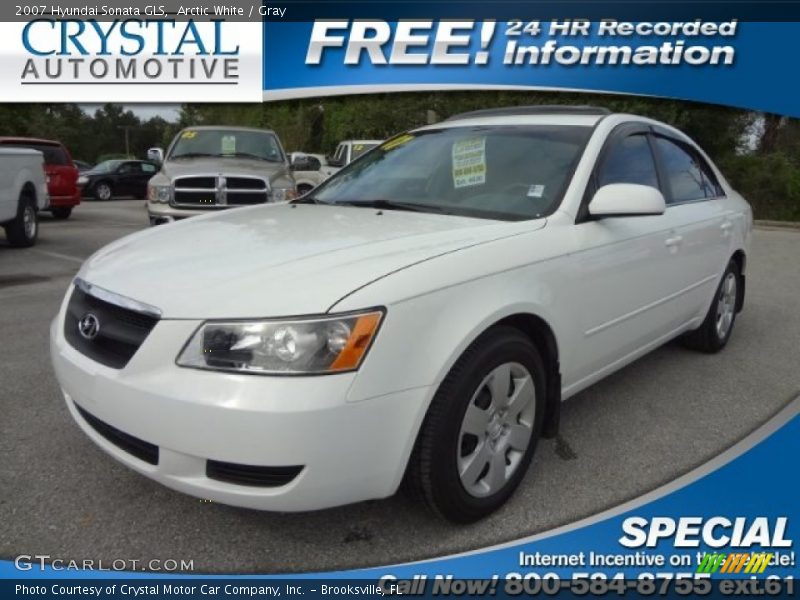 Arctic White / Gray 2007 Hyundai Sonata GLS
