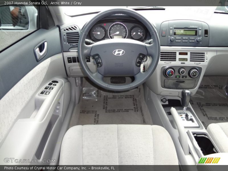 Arctic White / Gray 2007 Hyundai Sonata GLS