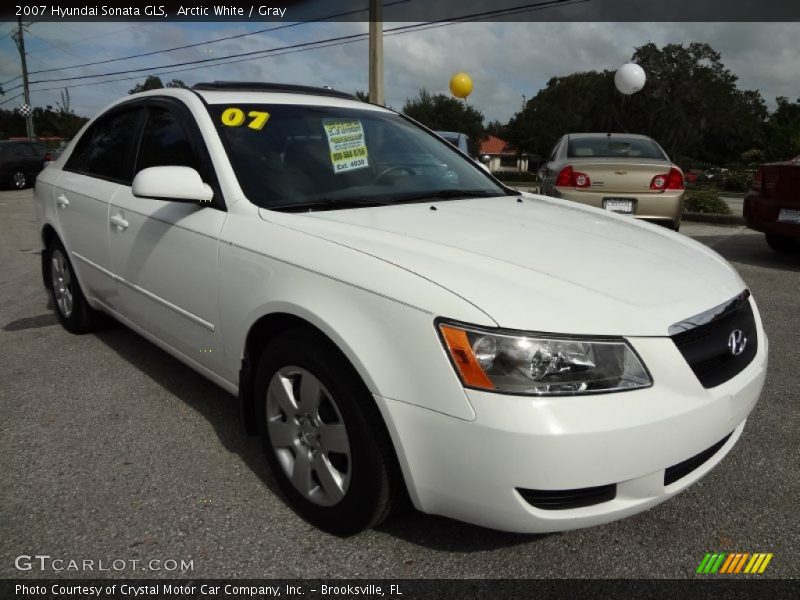 Arctic White / Gray 2007 Hyundai Sonata GLS
