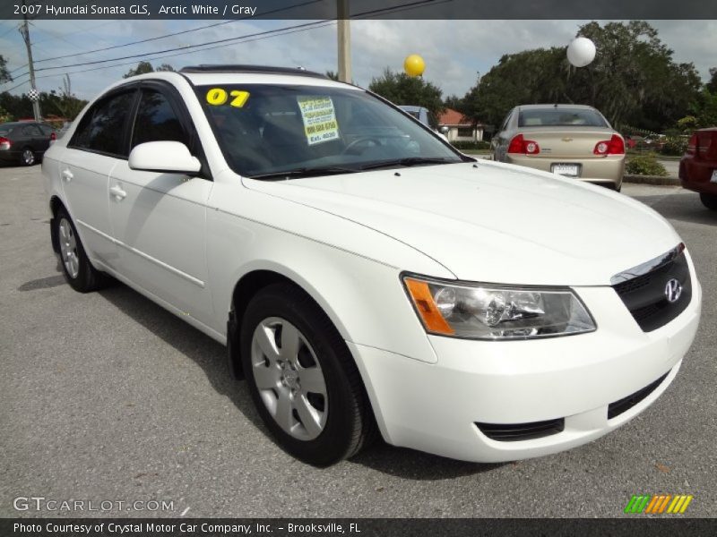Arctic White / Gray 2007 Hyundai Sonata GLS