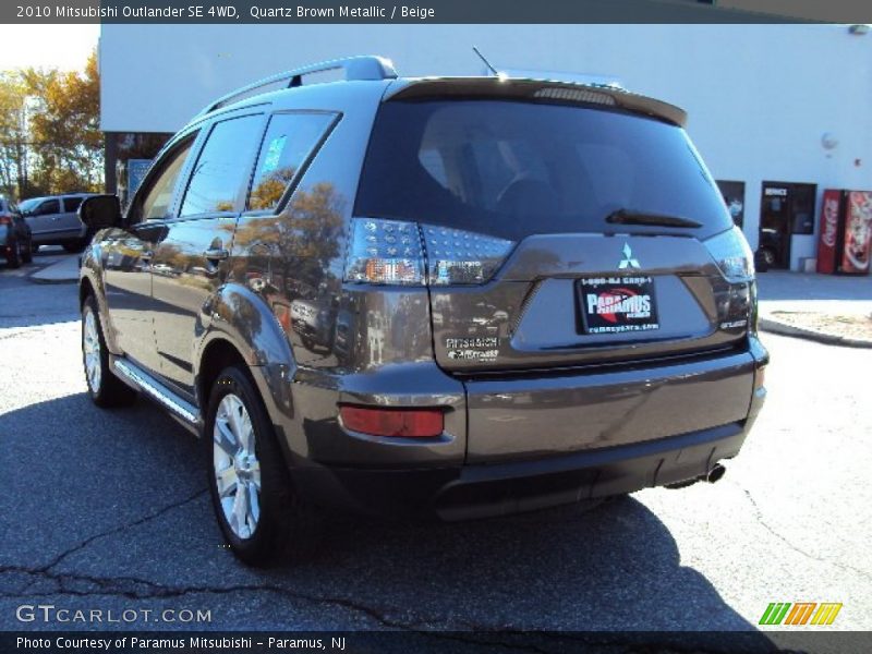 Quartz Brown Metallic / Beige 2010 Mitsubishi Outlander SE 4WD