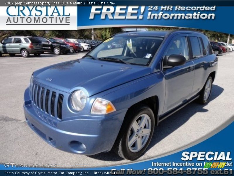 Steel Blue Metallic / Pastel Slate Gray 2007 Jeep Compass Sport