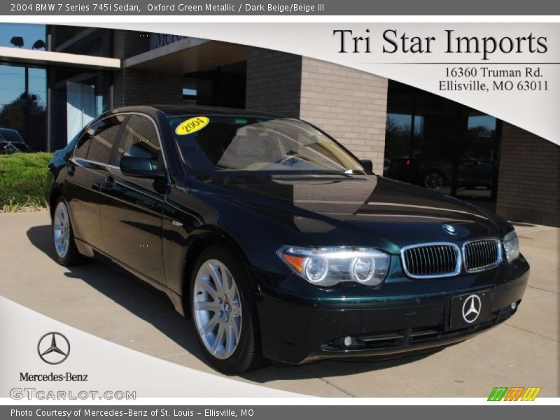 Oxford Green Metallic / Dark Beige/Beige III 2004 BMW 7 Series 745i Sedan
