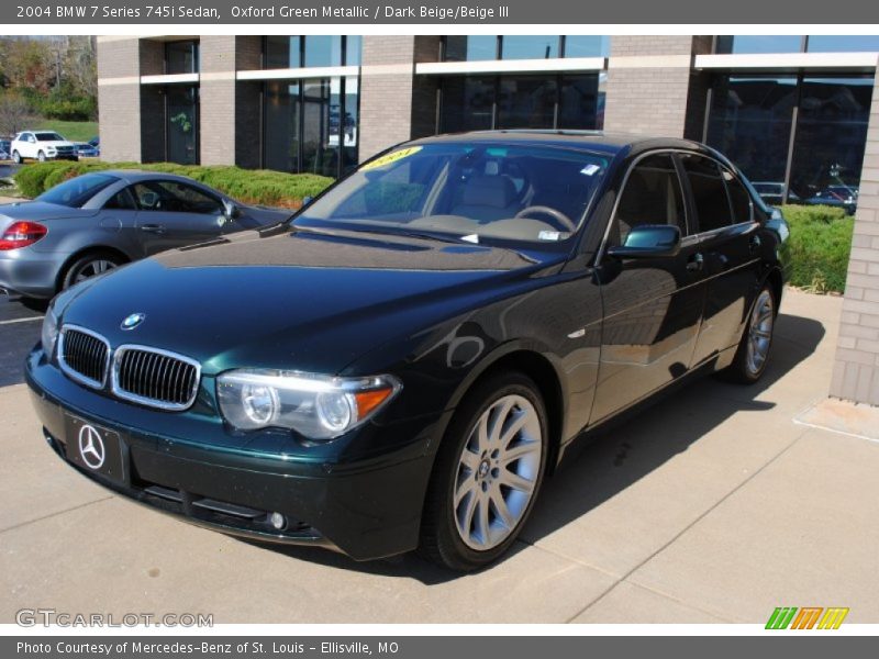 Oxford Green Metallic / Dark Beige/Beige III 2004 BMW 7 Series 745i Sedan