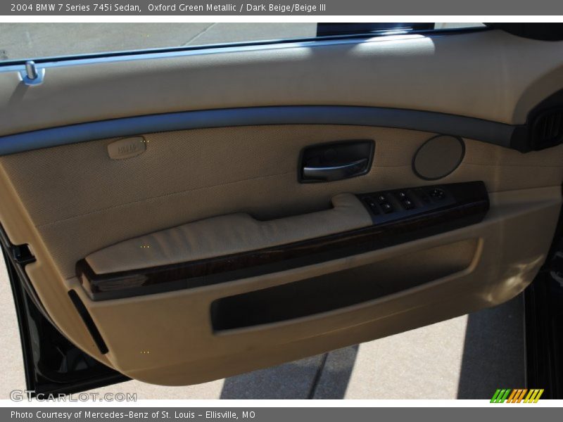Oxford Green Metallic / Dark Beige/Beige III 2004 BMW 7 Series 745i Sedan