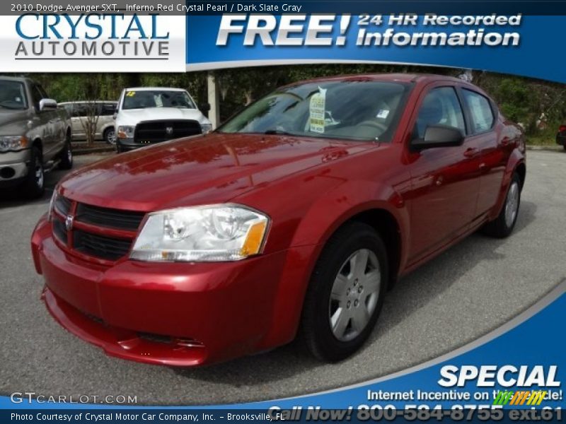 Inferno Red Crystal Pearl / Dark Slate Gray 2010 Dodge Avenger SXT