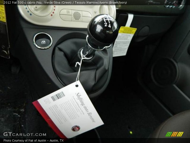 Verde Oliva (Green) / Tessuto Marrone/Avorio (Brown/Ivory) 2012 Fiat 500 c cabrio Pop