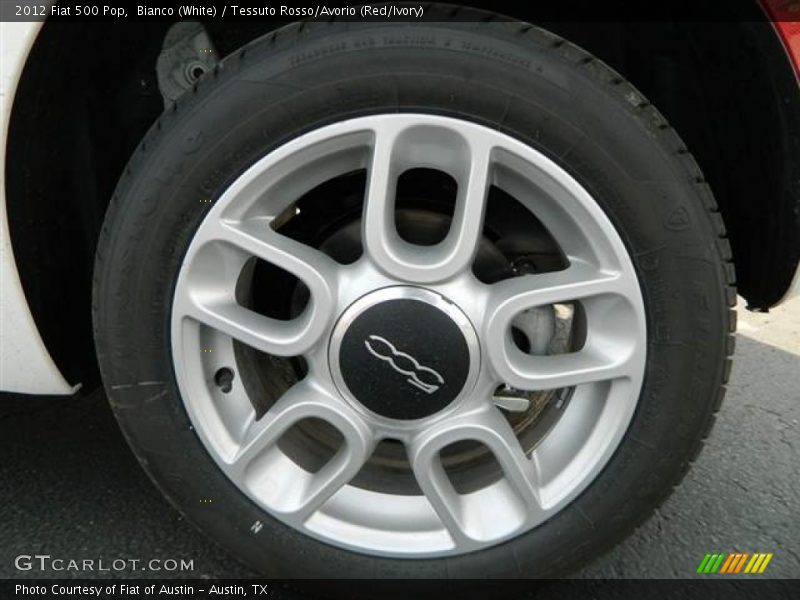 Bianco (White) / Tessuto Rosso/Avorio (Red/Ivory) 2012 Fiat 500 Pop