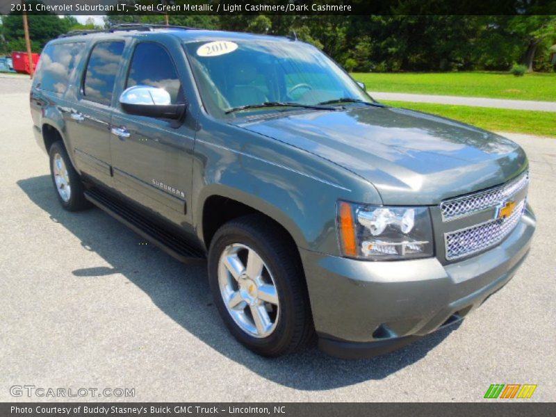 Steel Green Metallic / Light Cashmere/Dark Cashmere 2011 Chevrolet Suburban LT