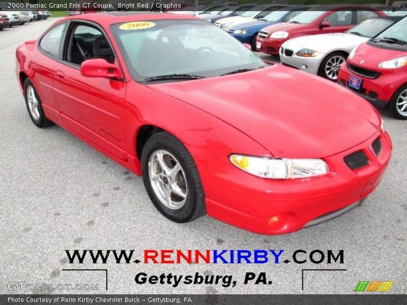 Bright Red / Graphite 2000 Pontiac Grand Prix GT Coupe