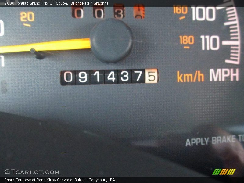 Bright Red / Graphite 2000 Pontiac Grand Prix GT Coupe