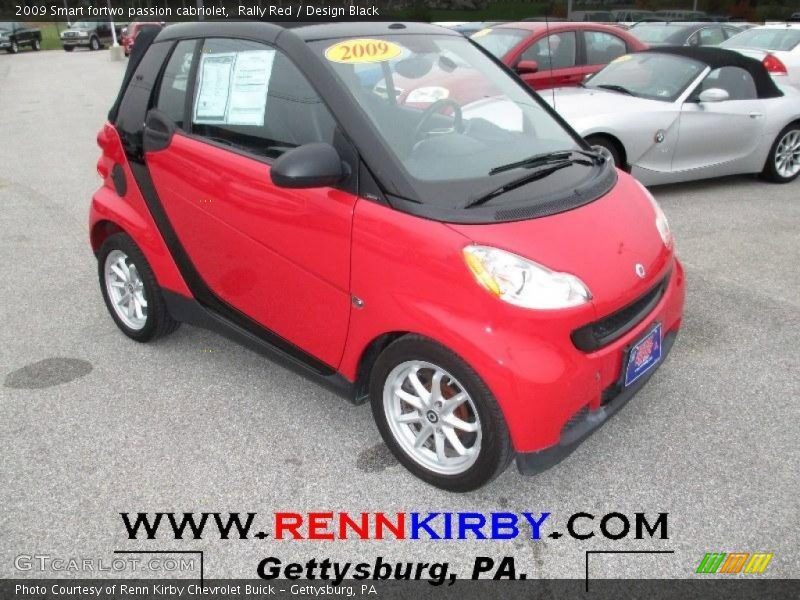 Rally Red / Design Black 2009 Smart fortwo passion cabriolet