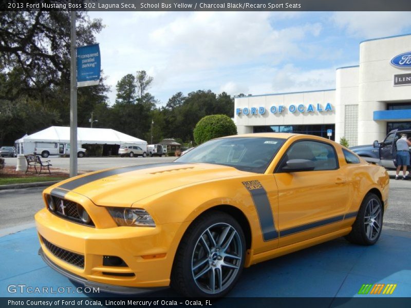 School Bus Yellow / Charcoal Black/Recaro Sport Seats 2013 Ford Mustang Boss 302 Laguna Seca