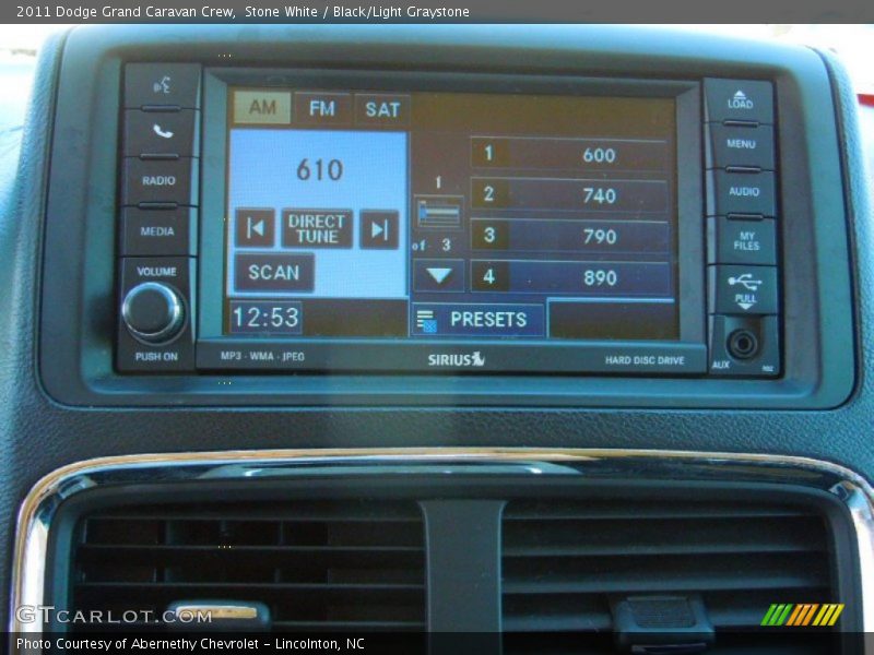 Stone White / Black/Light Graystone 2011 Dodge Grand Caravan Crew