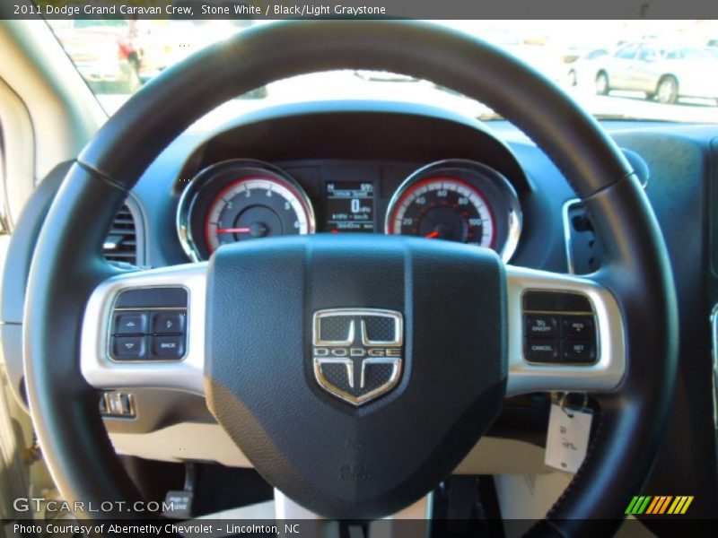 Stone White / Black/Light Graystone 2011 Dodge Grand Caravan Crew