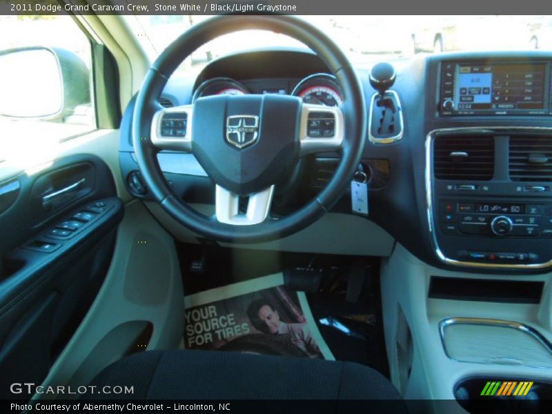 Stone White / Black/Light Graystone 2011 Dodge Grand Caravan Crew