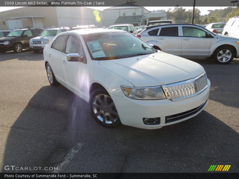 White Platinum Tri-Coat / Sand 2009 Lincoln MKZ Sedan