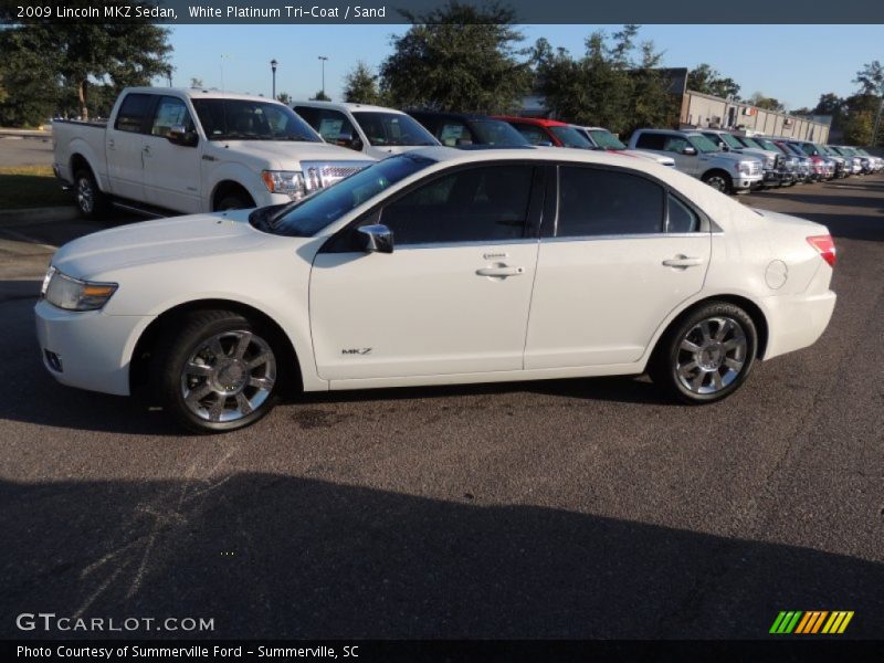 White Platinum Tri-Coat / Sand 2009 Lincoln MKZ Sedan