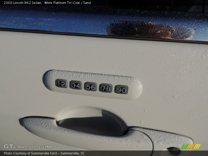 White Platinum Tri-Coat / Sand 2009 Lincoln MKZ Sedan