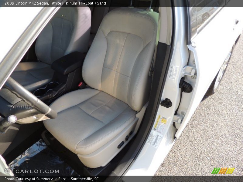 White Platinum Tri-Coat / Sand 2009 Lincoln MKZ Sedan