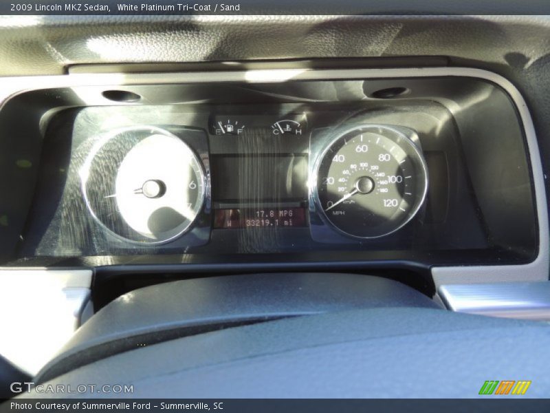 White Platinum Tri-Coat / Sand 2009 Lincoln MKZ Sedan