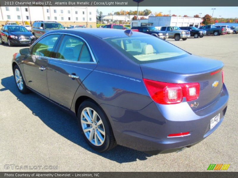 Atlantis Blue Metallic / Cocoa/Light Neutral 2013 Chevrolet Malibu LTZ