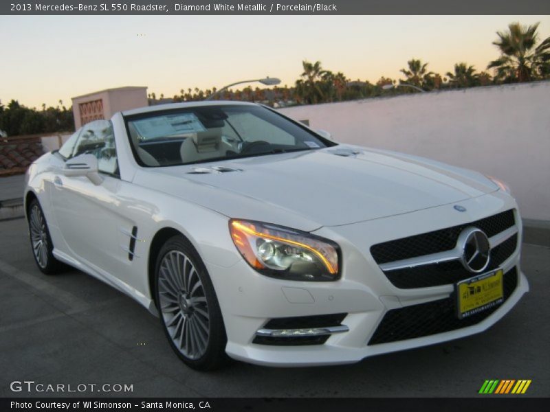 Diamond White Metallic / Porcelain/Black 2013 Mercedes-Benz SL 550 Roadster