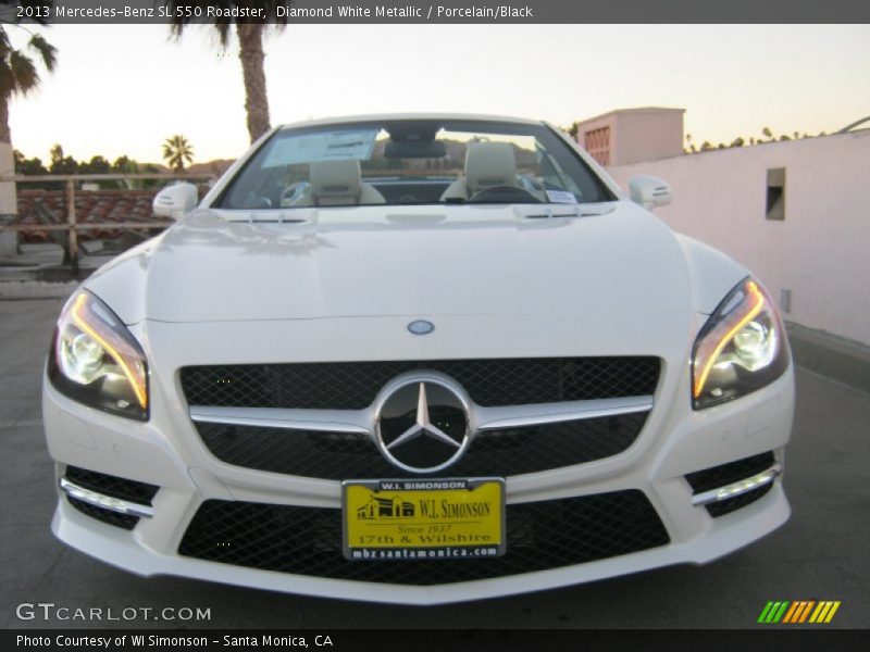 Diamond White Metallic / Porcelain/Black 2013 Mercedes-Benz SL 550 Roadster