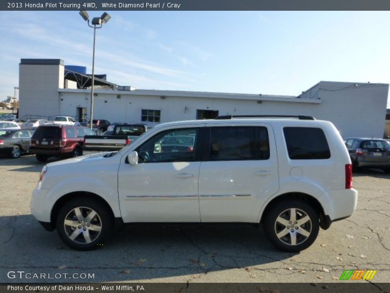 White Diamond Pearl / Gray 2013 Honda Pilot Touring 4WD