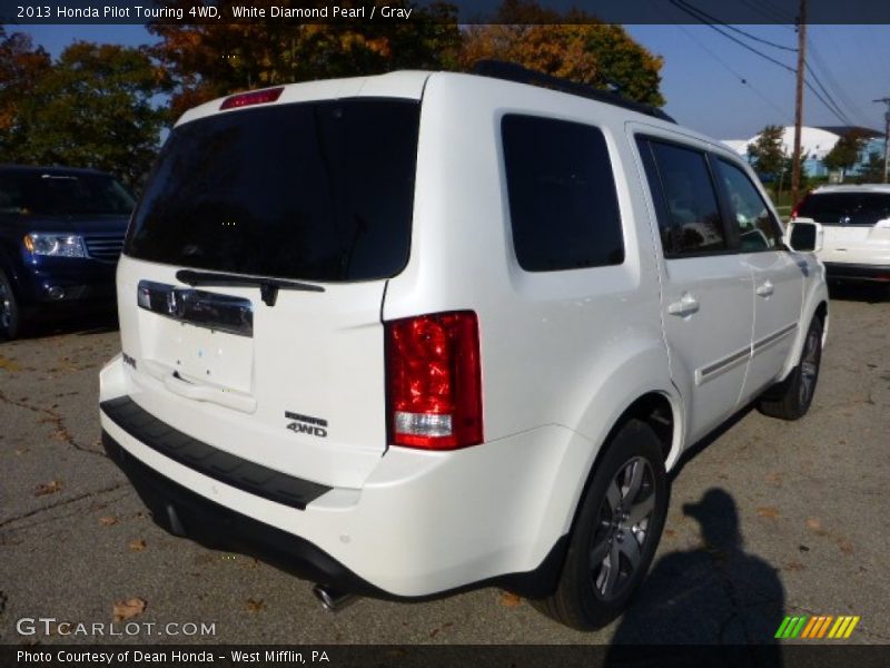 White Diamond Pearl / Gray 2013 Honda Pilot Touring 4WD