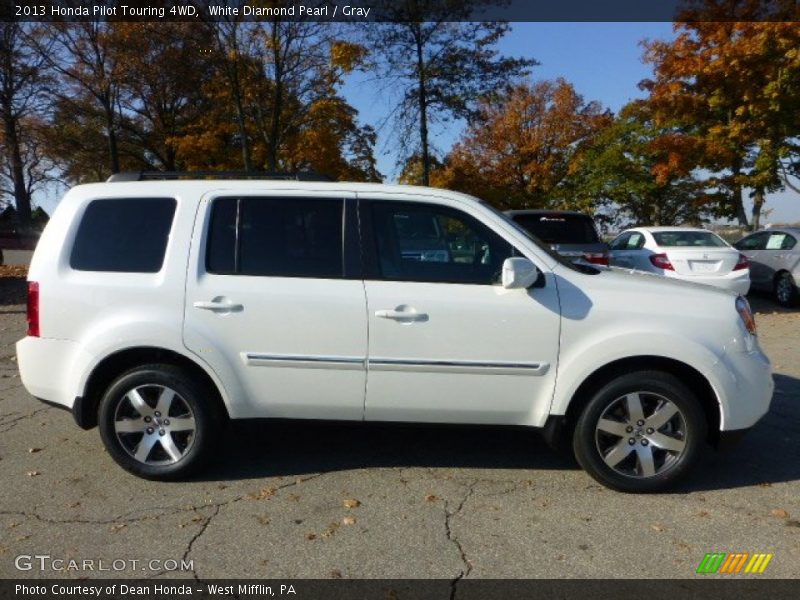White Diamond Pearl / Gray 2013 Honda Pilot Touring 4WD