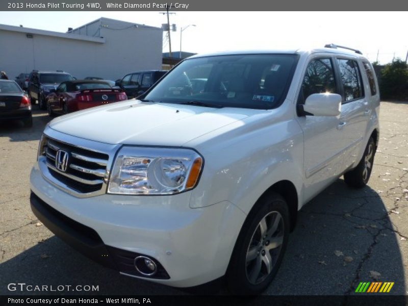 White Diamond Pearl / Gray 2013 Honda Pilot Touring 4WD