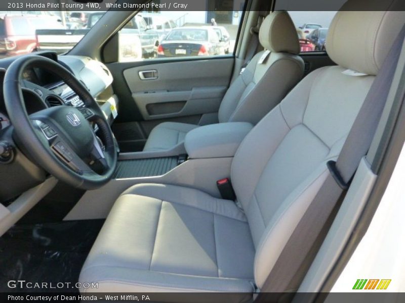 White Diamond Pearl / Gray 2013 Honda Pilot Touring 4WD